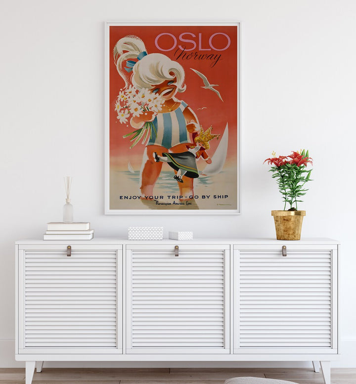 OSLO, VINTAGE TRAVEL POSTERS add charm and wanderlust to your space, showcasing Norway's beautiful capital.
