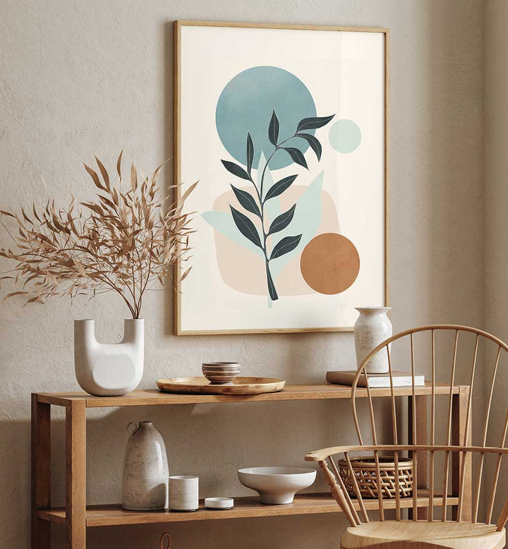 LEAFY GEOMETRY , BOHO ART PAINTINGS