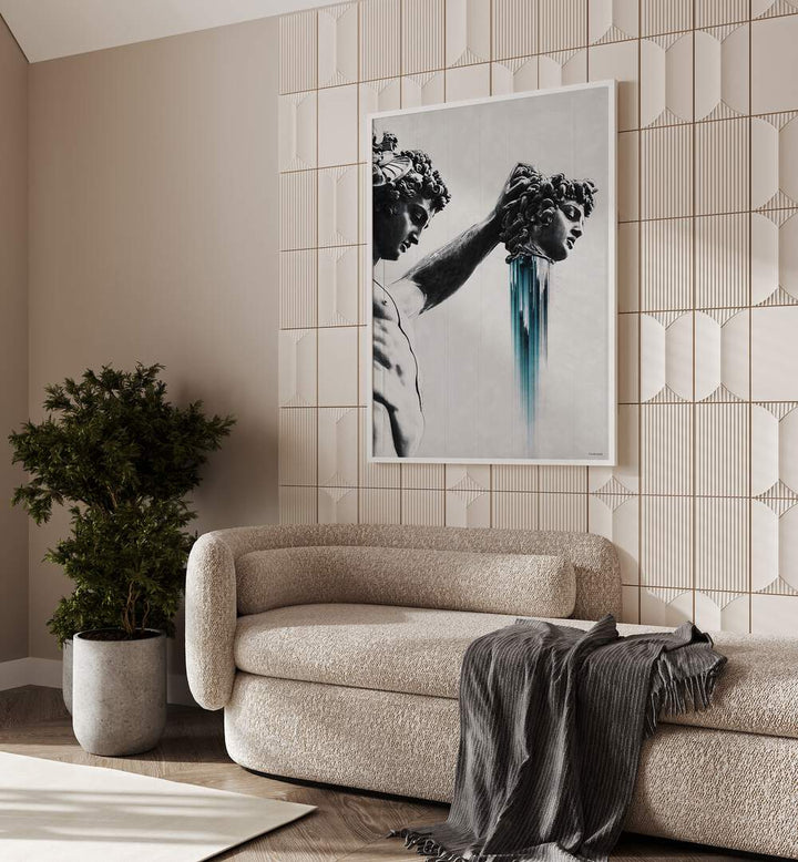 Transform your space with the PERSEUS AND MEDUSA, ALTERED ART PRINTS by Underdott, showcasing their legendary encounter.
