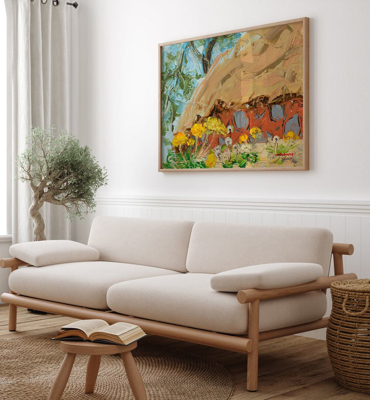 Bright and vibrant DANDELION CANVAS, FLORAL FLOWER PAINTINGS enhance modern home decor with natural beauty.