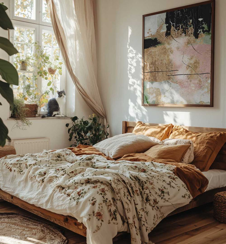 CHAOS IN BLOOM III , BOHO ART PAINTINGS