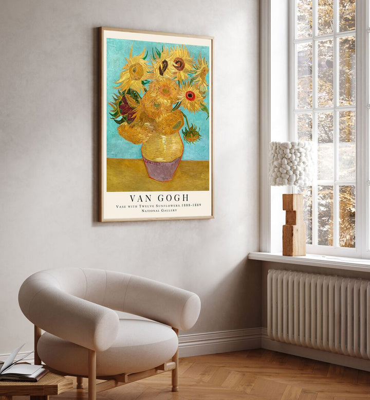 VASE WITH TWELE SUNFLOWERS 1888 - 1889 , VINTAGE PAINTINGS