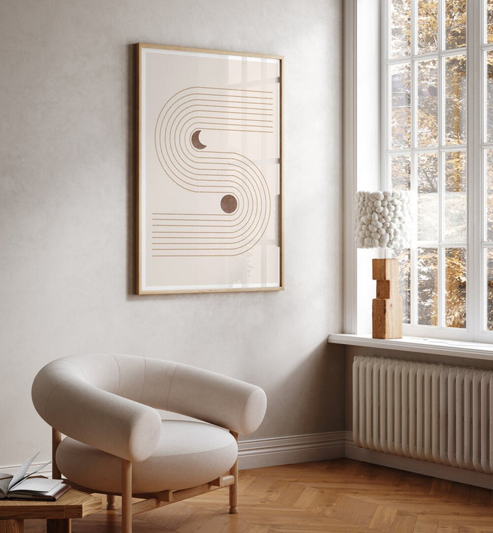 Stylish BOHO ART PAINTINGS from THE MIUUS STUDIO, featuring elegant lines in a cozy living space with the BOHO ARCH theme.