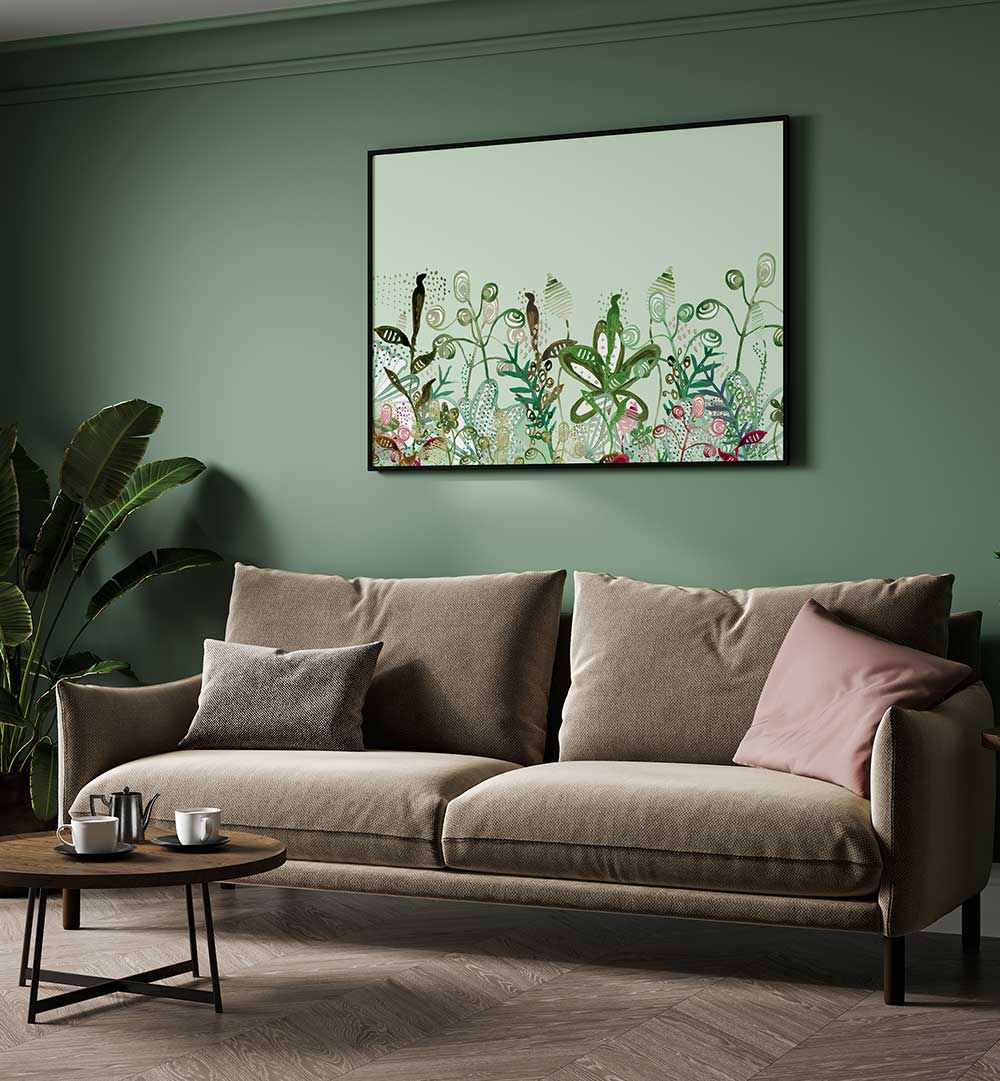 Transform your room with the UNDER THE SEA MURAL, FLORAL FLOWER PAINTINGS, blending botanical beauty and underwater charm.