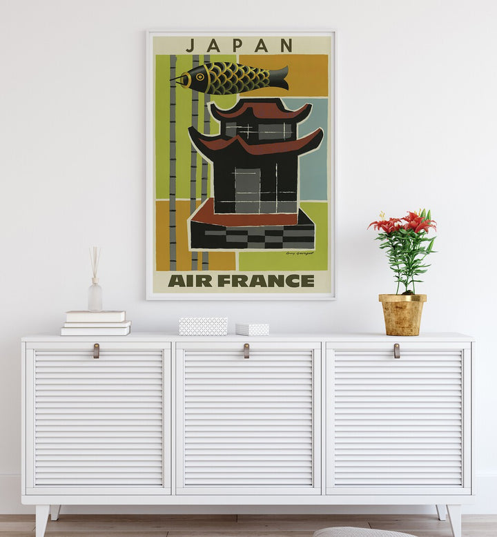 Colorful JAPAN III Vintage Travel Posters showcasing cultural icons and landscapes, perfect for travel enthusiasts.