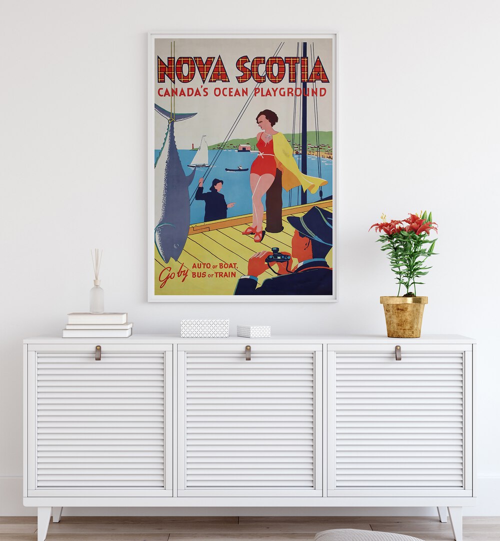 NOVA SCOTIA VINTAGE TRAVEL POSTERS capture the charm of the Maritimes with nostalgic coastal artwork.