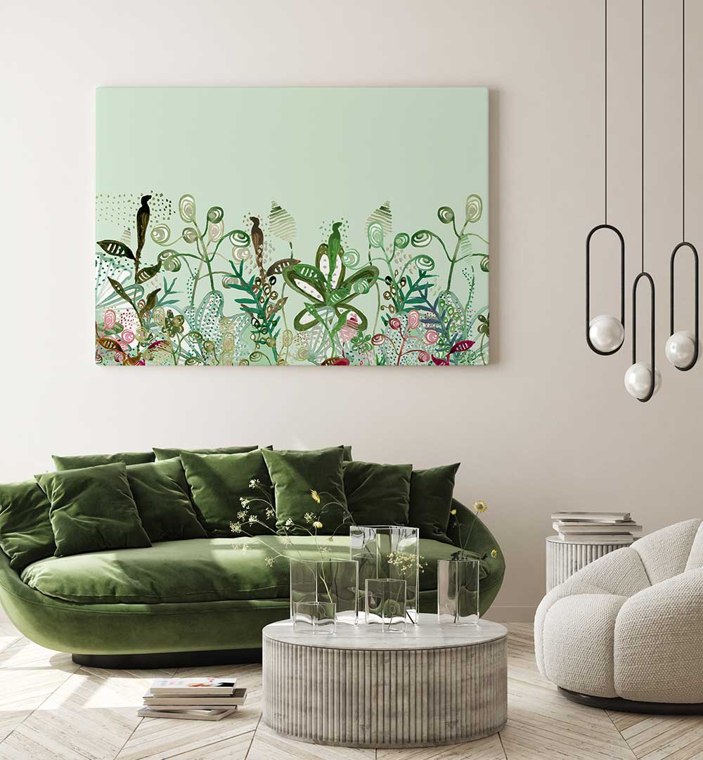 Vibrant UNDER THE SEA MURAL, FLORAL FLOWER PAINTINGS brighten any room, creating a botanical paradise ambiance.