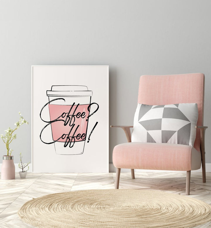 Stylish COFFEE COFFEE, BAR art print by Martina enhances any café or home with a vibrant coffee lover's theme.