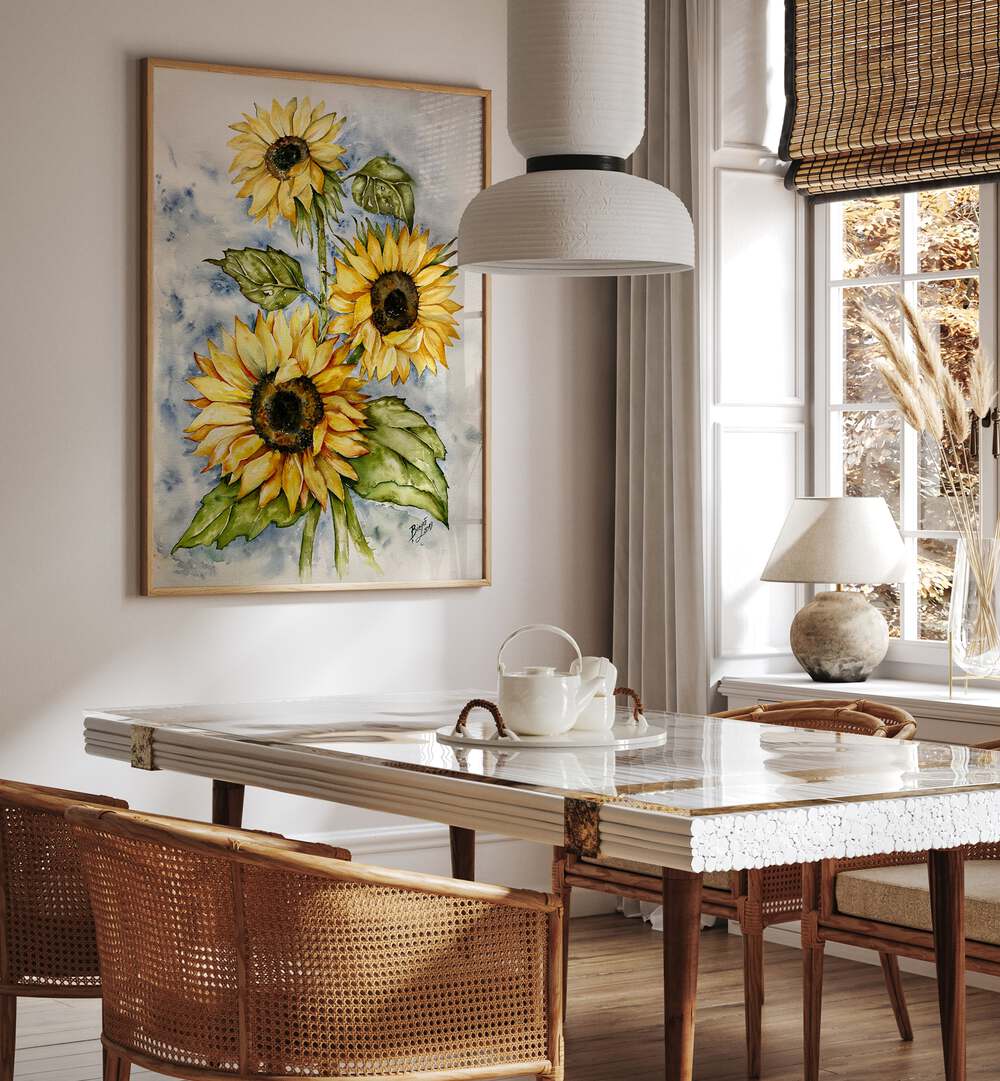 Brighten your home with SUNFLOWERS, FLORAL FLOWER PAINTINGS that radiate warmth and positivity in any room.