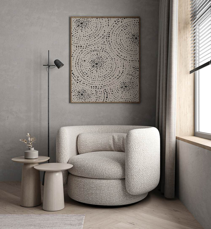 Stylish living space featuring BOHO CIRCLES, BOHO ART PAINTINGS by The Miuus Studio to elevate home decor.