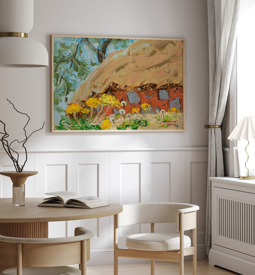 Bright and vibrant DANDELION CANVAS, FLORAL FLOWER PAINTINGS add a cheerful touch to any room's decor.