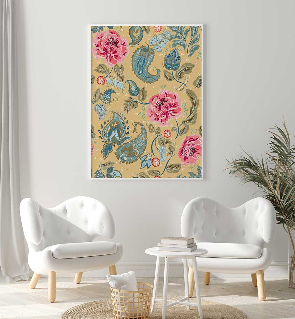 Elevate your decor with PAISLEY I, PATTERN ART PRINTS, featuring intricate floral and paisley designs.