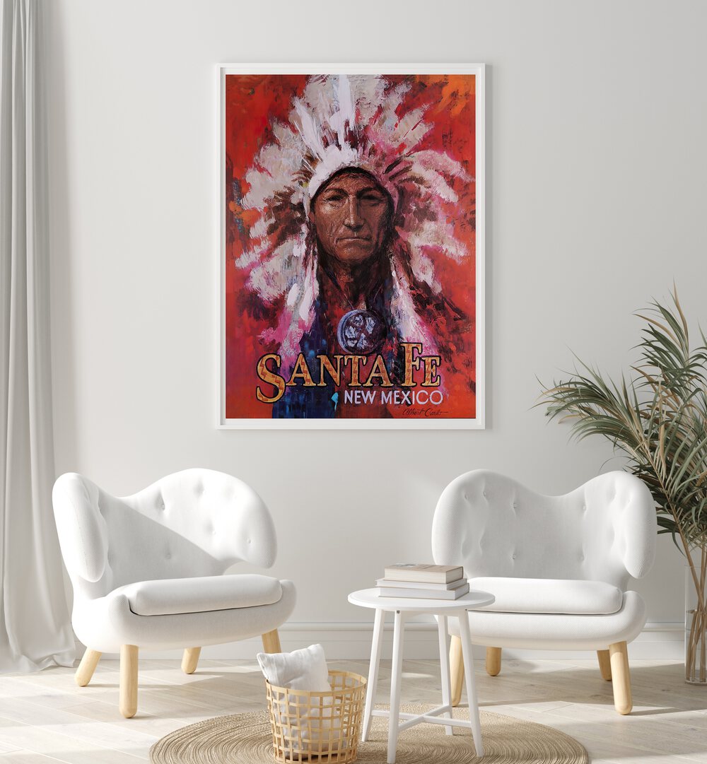 Stunning SANTAFE NEW MEXICO, VINTAGE TRAVEL POSTERS showcasing vibrant art that captures the spirit of Santafe.