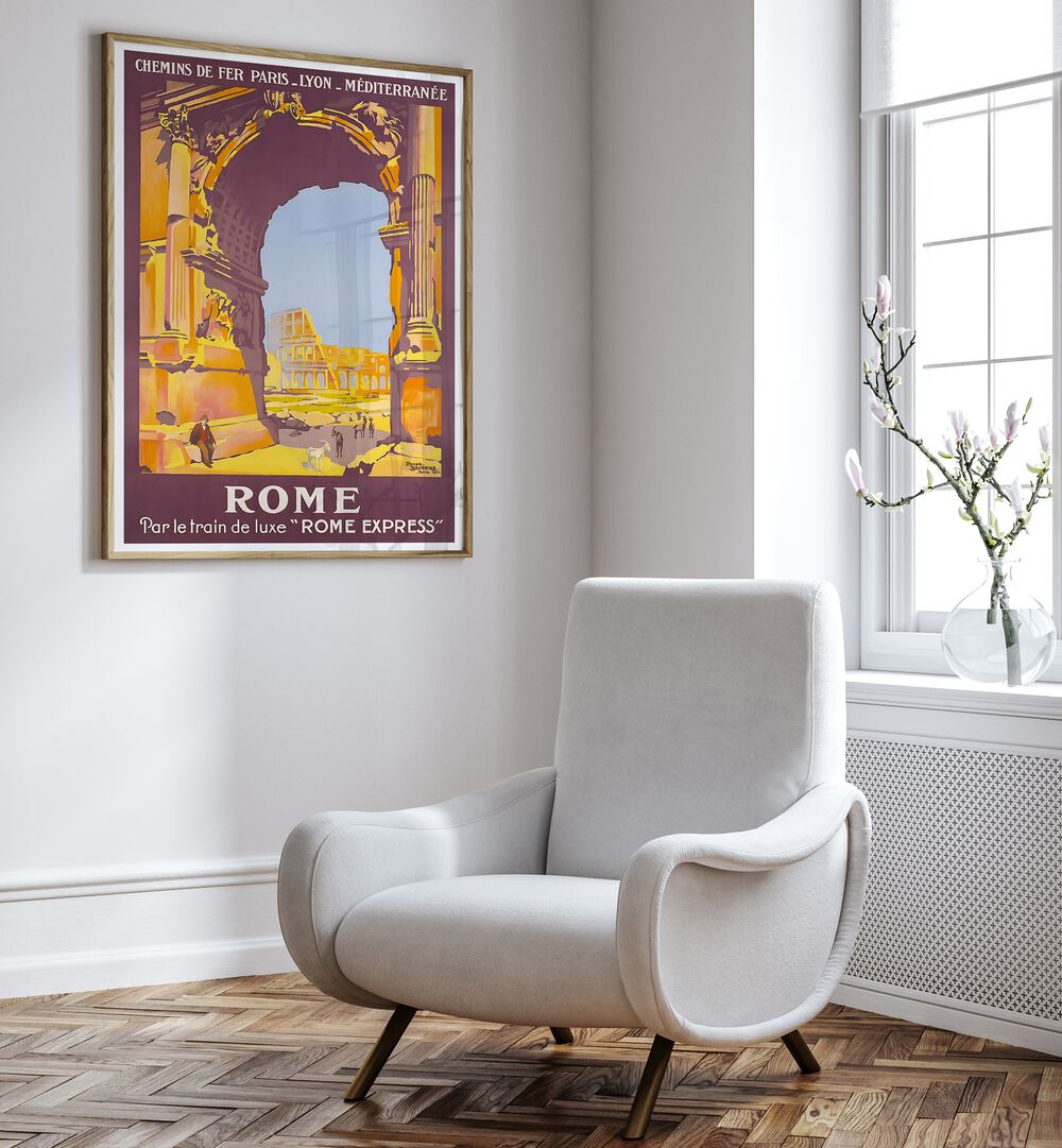 Stylish ROME III, VINTAGE TRAVEL POSTERS showcasing Rome's historic charm, perfect for home or office decor.