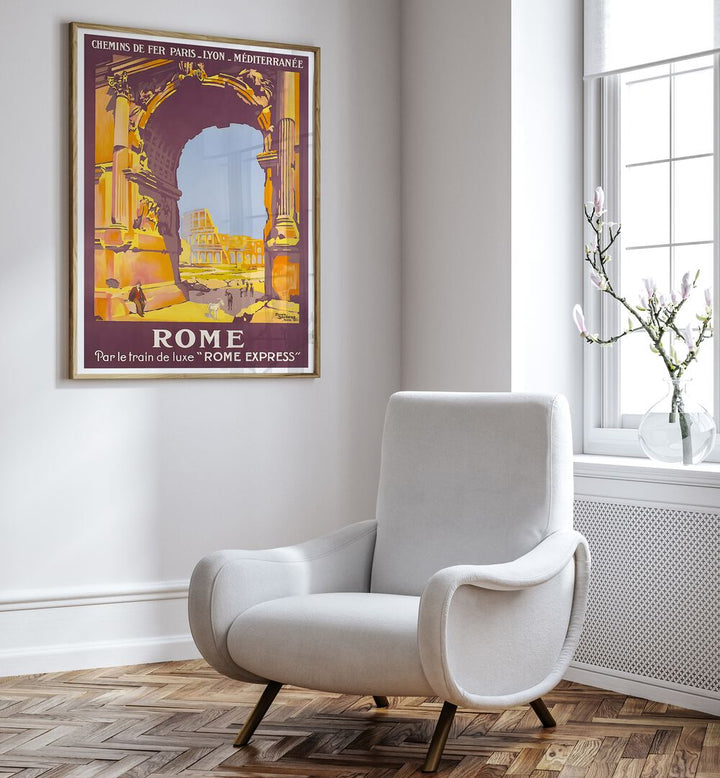 Stylish ROME III, VINTAGE TRAVEL POSTERS showcasing Rome's historic charm, perfect for home or office decor.