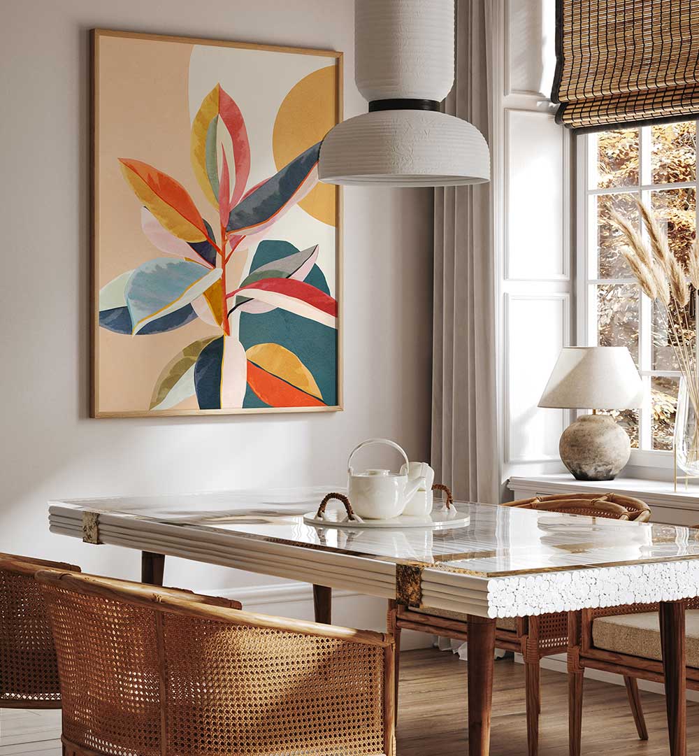 SUNLIT FOLIAGE HARMONY , BOHO ART PAINTINGS