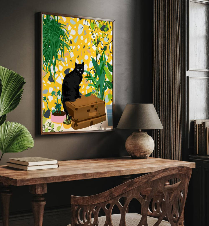 Stylish URBAN JUNGLE CAT, ANIMAL PAINTINGS by Uma Gokhale, perfect for adding vibrancy to your space.