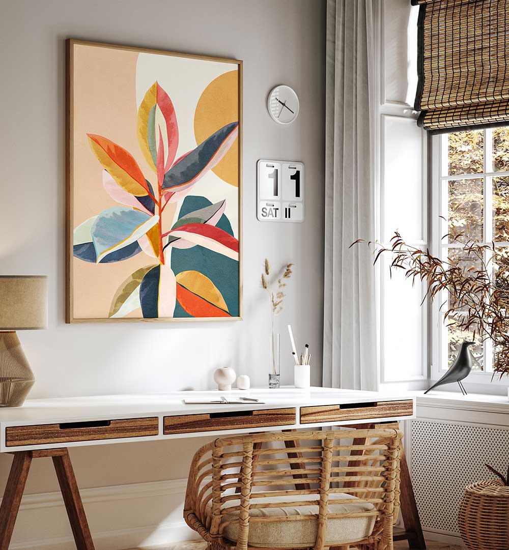 SUNLIT FOLIAGE HARMONY , BOHO ART PAINTINGS