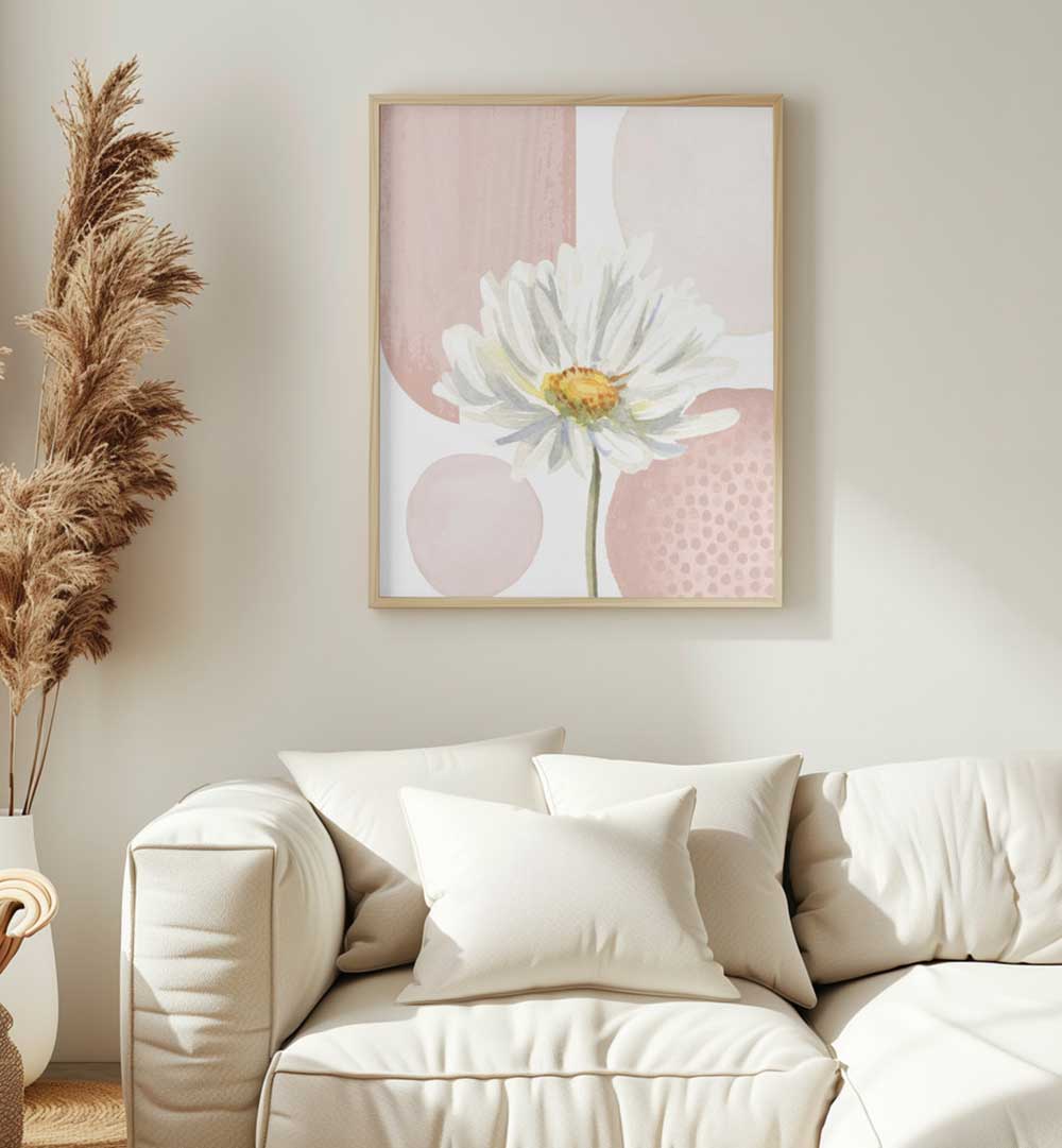 DAISY PINKS I ,BOHO ART PAINTINGS
