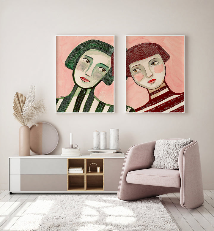 THE SILENT BOND , SET OF 2 PAINTINGS