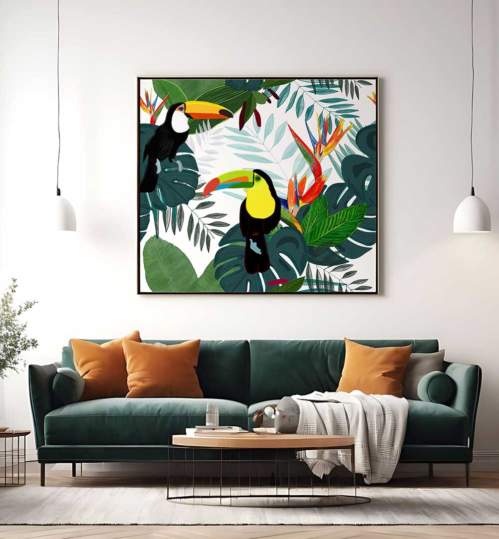 TAUCAN AND BIRD OF PARADISE , ANIMAL PAINTINGS