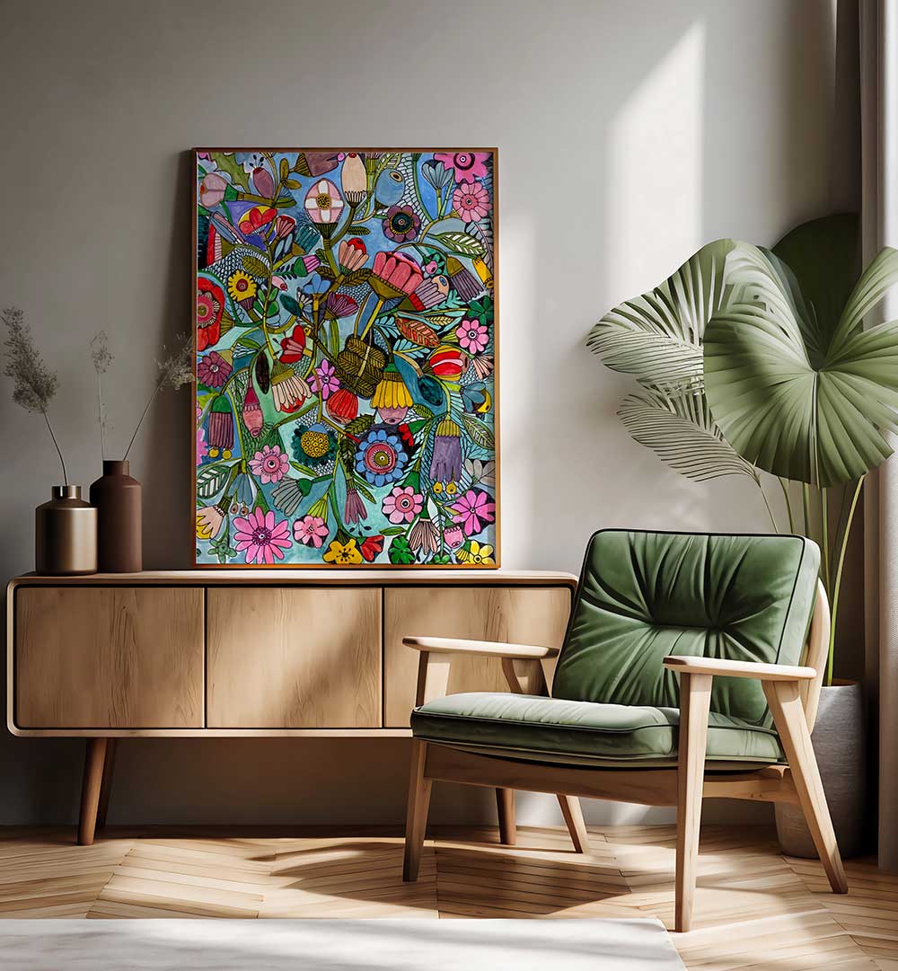 BLUEFLORAL , FLORAL FLOWER PAINTINGS