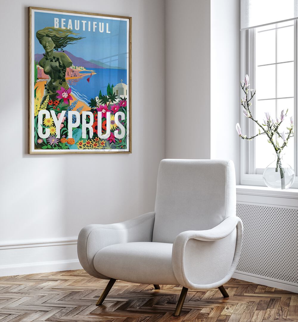 Beautiful CYPRUS, VINTAGE TRAVEL POSTERS bring Mediterranean charm to your decor, capturing its stunning landscapes.