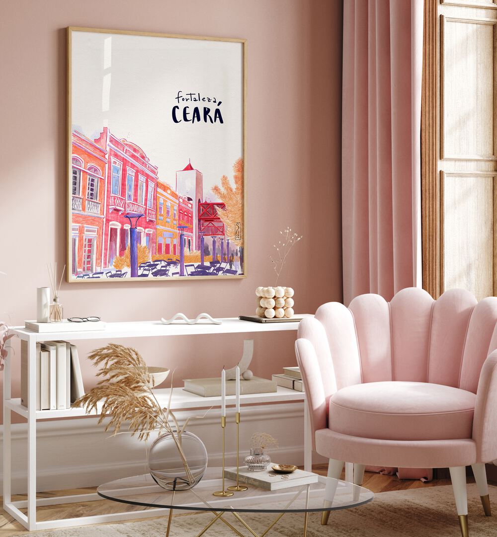 Colorful FORTALEZA, TRAVEL POSTERS showcasing vibrant architecture, perfect for adding charm to any space.