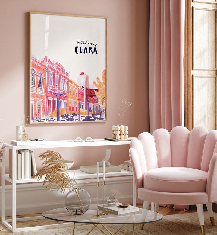 Colorful FORTALEZA, TRAVEL POSTERS showcasing vibrant architecture, perfect for adding charm to any space.
