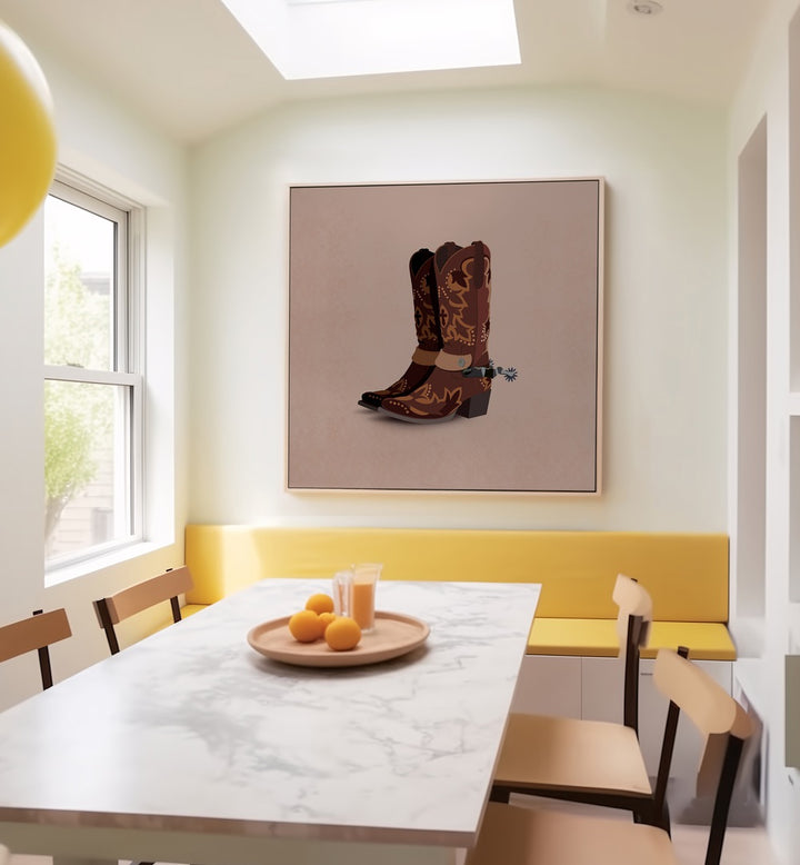 Stylish BOTLAR, COWBOY artwork by Emel Tunaboylu enhances modern spaces with elegant charm. Perfect for art lovers.