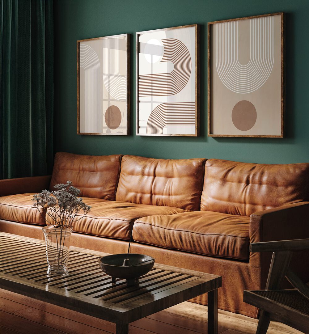 Elevate your decor with the ETHEREAL CURVES SET, SET OF 3 PAINTINGS, showcasing elegant abstract designs.