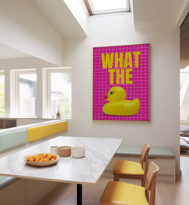 Brighten your space with WHAT THE DUCK, QUOTES poster, blending humor and artistry in your home decor.