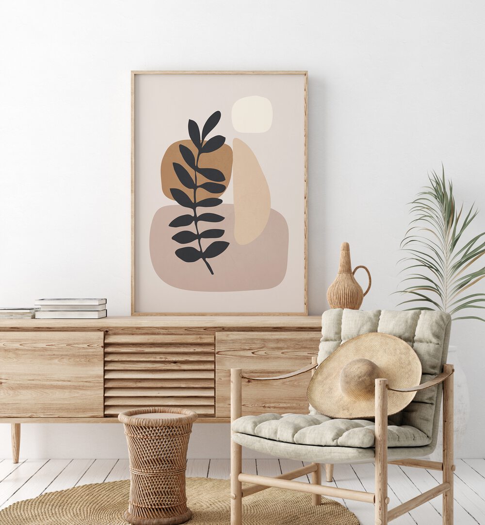 Elevate your decor with ABSTRACT MINIMAL PLANT, BOHO ART PAINTINGS featuring earthy tones and minimalist elegance.