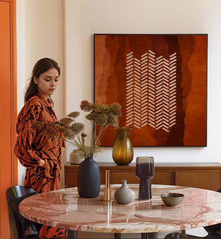 Elegant interior with BALIK SIRTI DESEN, BOHO ART PAINTINGS enhancing sophistication and style in any space.