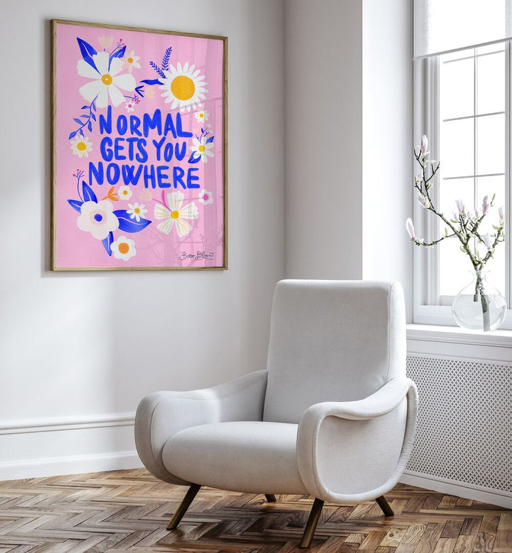 Bright and inspiring GETS YOU NOWHERE, QUOTES poster elevates any space, perfect for motivation and creativity.