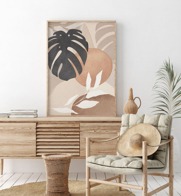 Stylish LEAVES ABSTRACT IV, BOHO ART PAINTINGS enhance modern interiors with elegance and artistic flair.