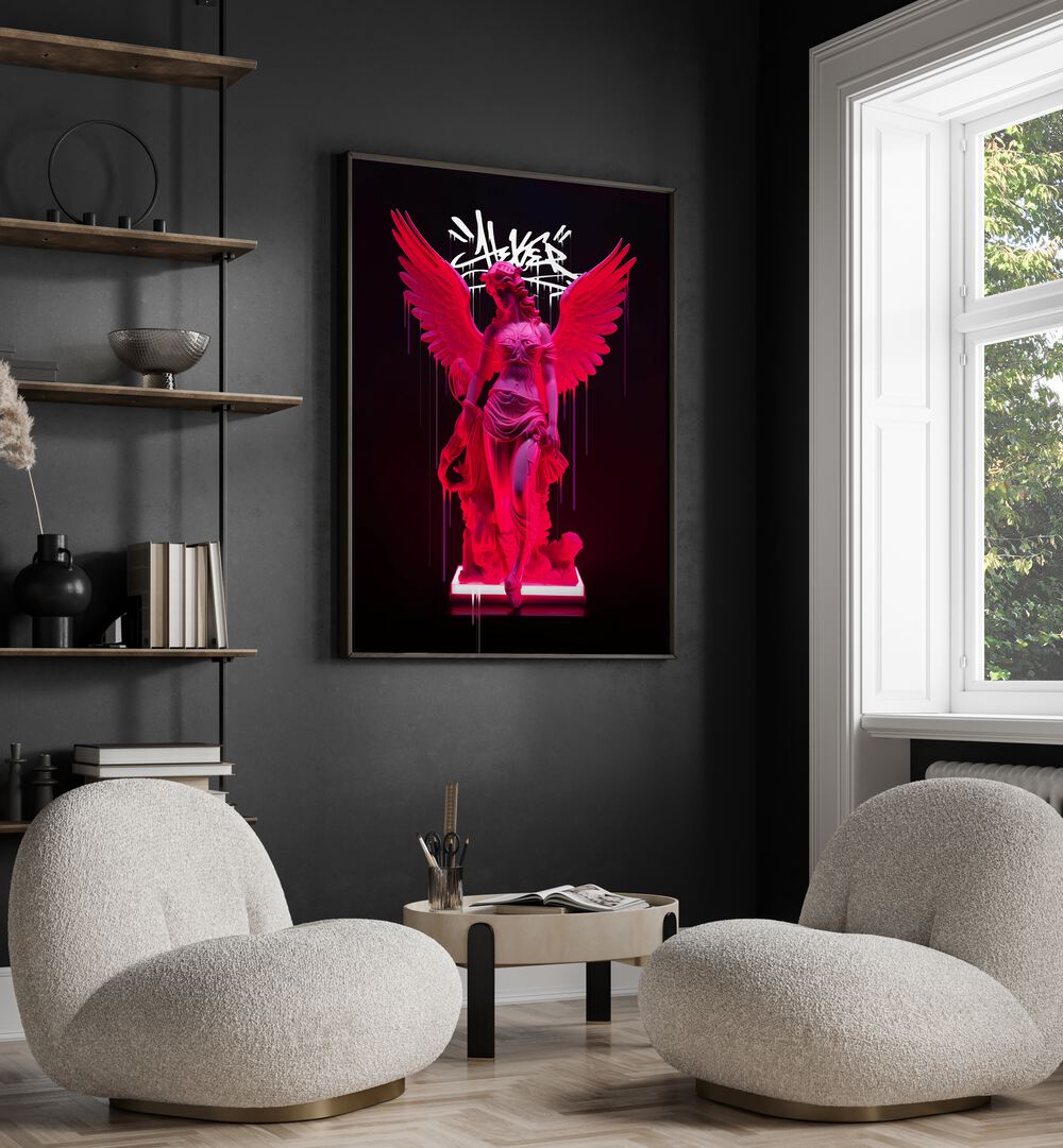 Vibrant NEON ATHENEA, ALTERED ART PRINTS by Dikhotomy, perfect for enhancing modern living spaces with elegance.