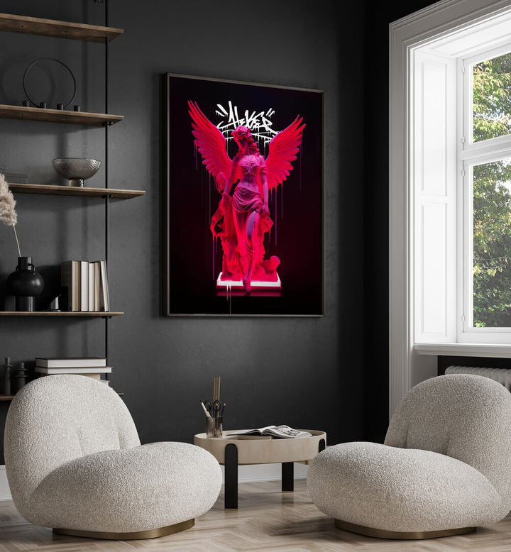 Vibrant NEON ATHENEA, ALTERED ART PRINTS by Dikhotomy, perfect for enhancing modern living spaces with elegance.