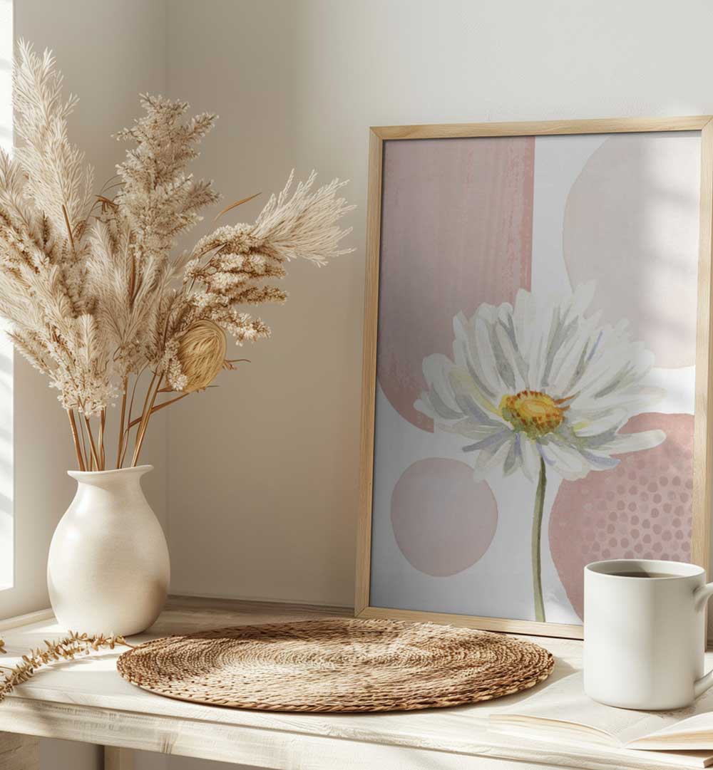 DAISY PINKS I ,BOHO ART PAINTINGS