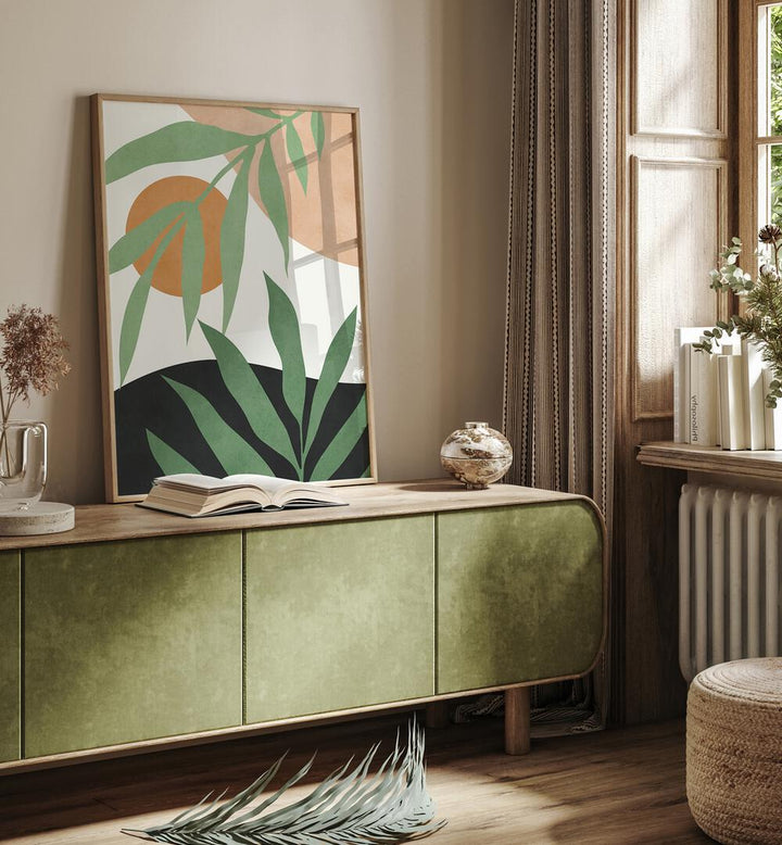 Vibrant TROPICAL IV, BOHO ART PAINTINGS enhance any space with lush foliage and warm tones, perfect for home decor.