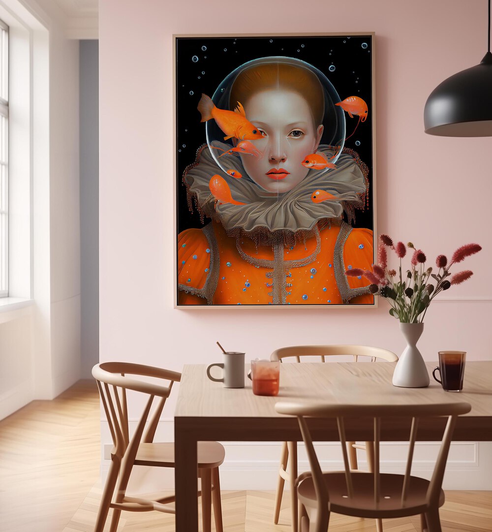 "The Princess of Deep Sea, altered art prints by Dikhotomy, brings enchanting underwater charm to your space."