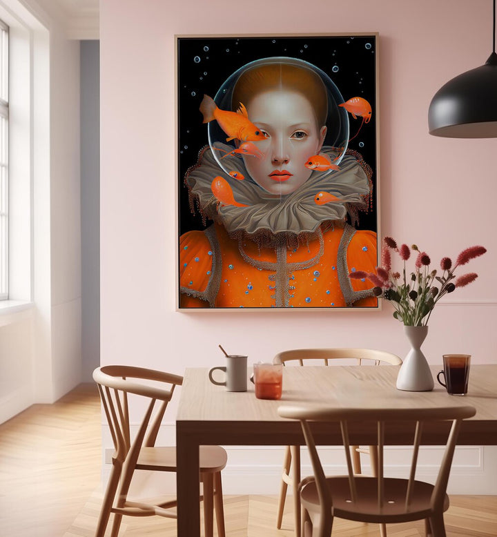 "The Princess of Deep Sea, altered art prints by Dikhotomy, brings enchanting underwater charm to your space."