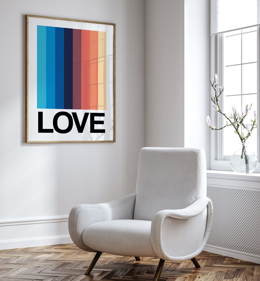 Elegant MIRROR STRIPE LOVE, QUOTES poster adds contemporary flair to any home or office decor, enhancing your space.