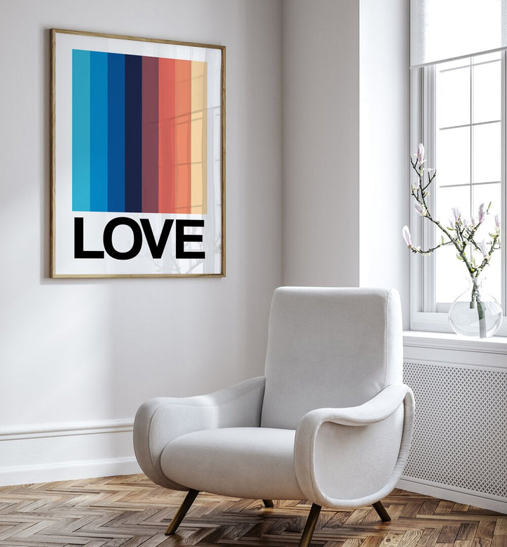 Elegant MIRROR STRIPE LOVE, QUOTES poster adds contemporary flair to any home or office decor, enhancing your space.