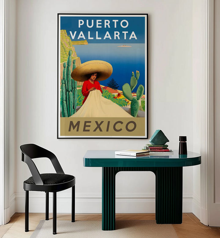 Explore the charm of Mexico with MEXICO III, VINTAGE TRAVEL POSTERS, featuring vibrant Puerto Vallarta scenery.