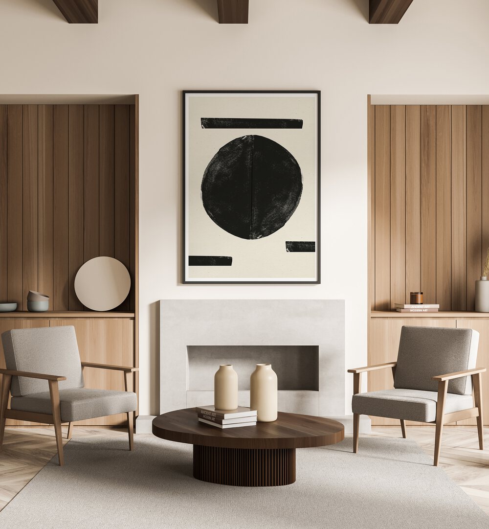 Stylish living room showcasing ZEN NR4, GEOMETRIC ART PRINTS for modern sophistication and artistic expression.