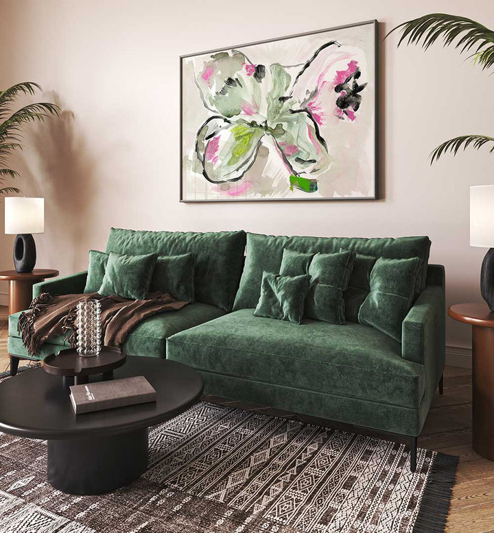 Vibrant PURPLE VIOLET PINK II, FLORAL FLOWER PAINTINGS enhance modern decor in stylish living spaces.
