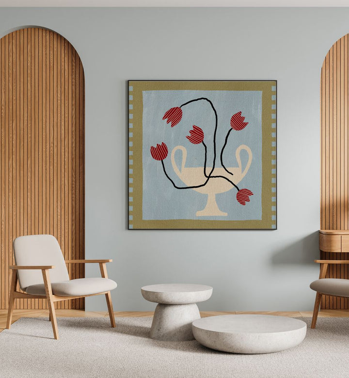 Brighten your space with OUT OF VASE BLOOMS VI, FLORAL FLOWER PAINTINGS, featuring vibrant blooms in elegant decor.