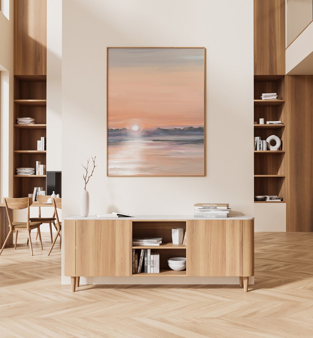 Elegant Satin Skies Landscape Paintings adorn a modern space, bringing tranquility and inspiration to your home.