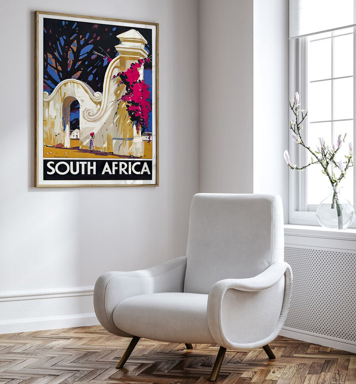 Elegant decor featuring SOUTH AFRICA II, VINTAGE TRAVEL POSTERS, capturing South Africa's charm and nostalgia.